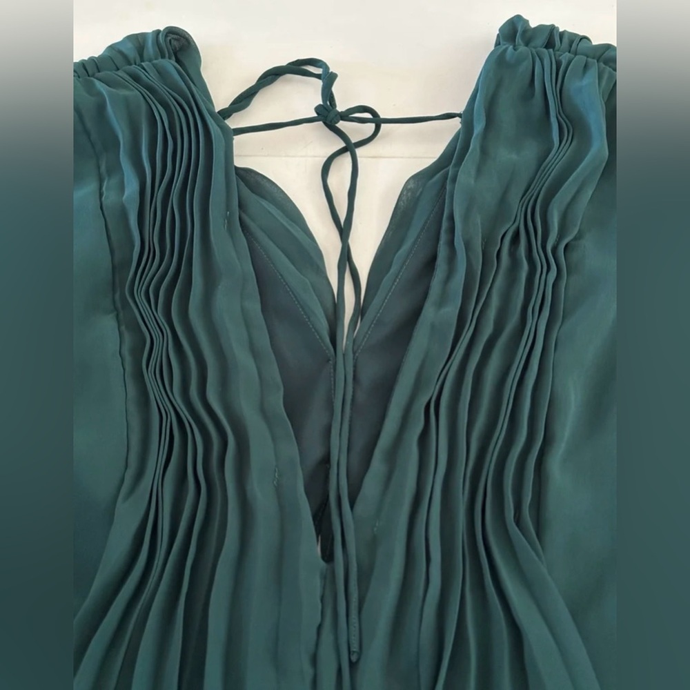 CAARA Forest Green Millie Chiffon Maxi Dress size Medium - Picture 10 of 11